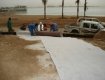 Geosynthetic for protecting vegetation from salt water
